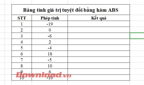 Leiðbeiningar um notkun ABS fallsins til að reikna út algildi í Excel