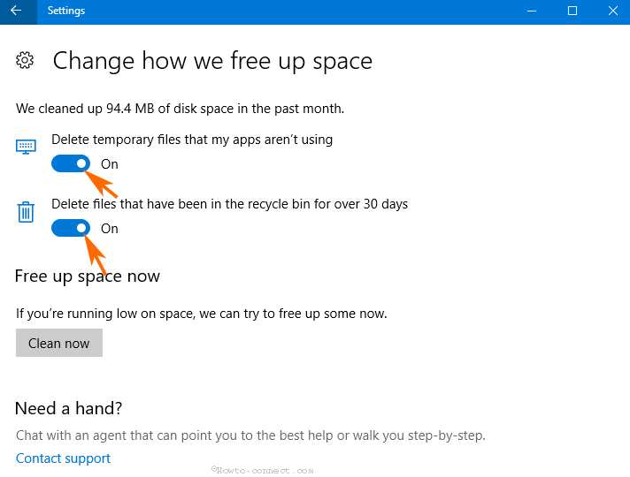 Libérez automatiquement de l'espace libre sur Windows 10 après 30 jours