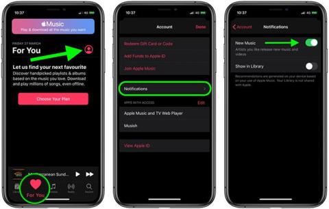 Comment activer/désactiver les notifications pour les nouvelles versions dApple Music dans iOS