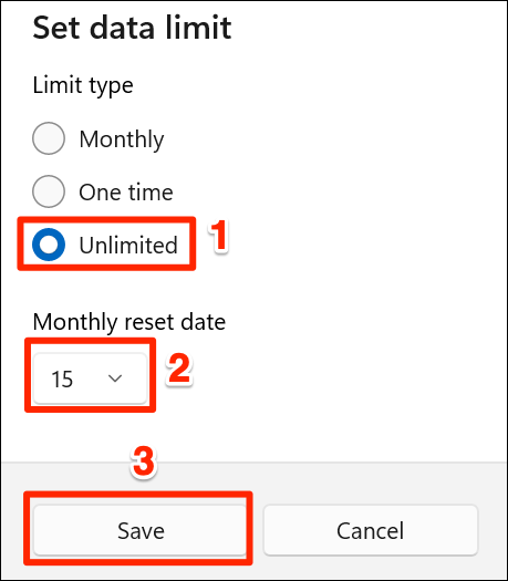 Comment définir les limites d'utilisation des données Internet dans Windows 11