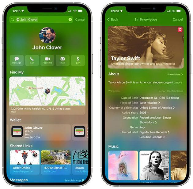 Nuovi miglioramenti a Spotlight su iOS 15