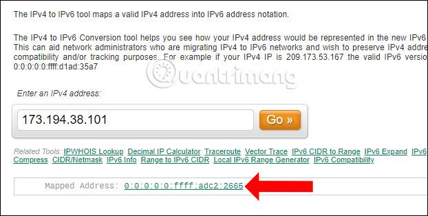 Come convertire l'indirizzo IPv4 in IPv6