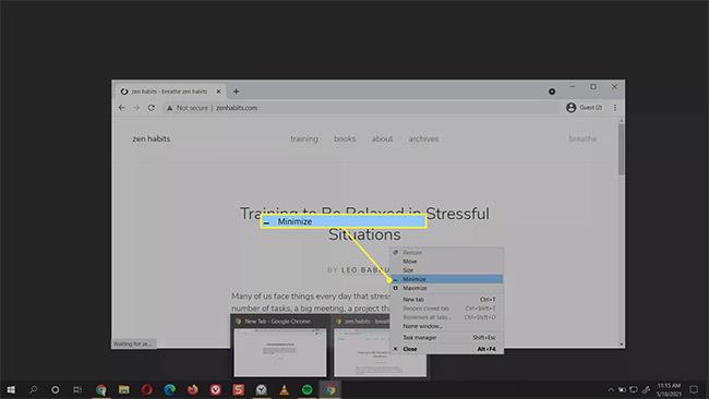 Comment réduire l'écran dans Windows 10