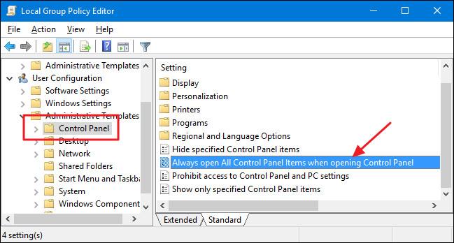 Modifier la vue par défaut du Panneau de configuration sur les ordinateurs Windows