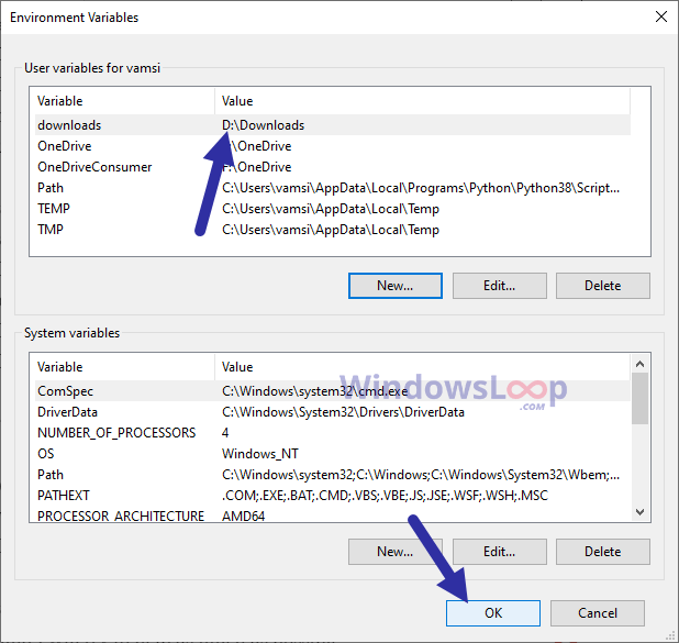 Comment ajouter des variables d'environnement dans Windows 10