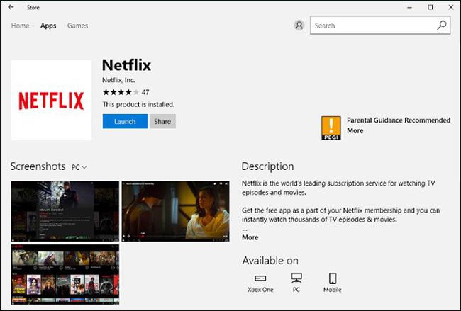 Instructions pour télécharger des films depuis Netflix sous Windows 10