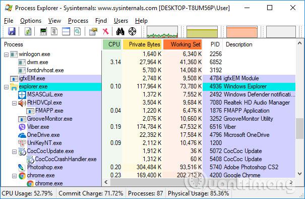 Process Explorer を使用して Web カメラを使用してアプリケーションをテストする方法