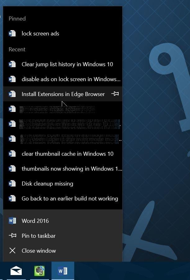 Étapes pour supprimer l’historique des listes de raccourcis sous Windows 10