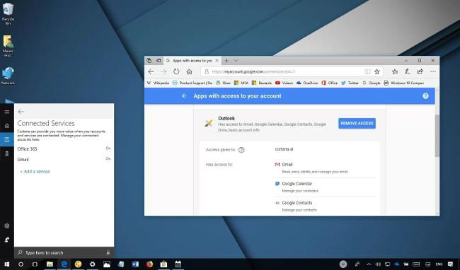 Come connettere l'account Gmail con Cortana su Windows 10