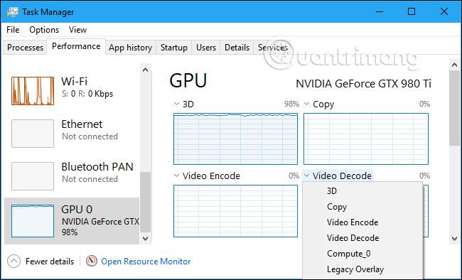 Comment surveiller les performances du GPU dans le Gestionnaire des tâches de Windows 10