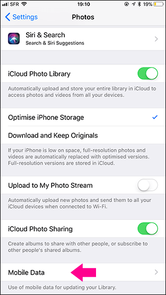 Come disattivare la sincronizzazione delle foto di iCloud utilizzando i dati mobili