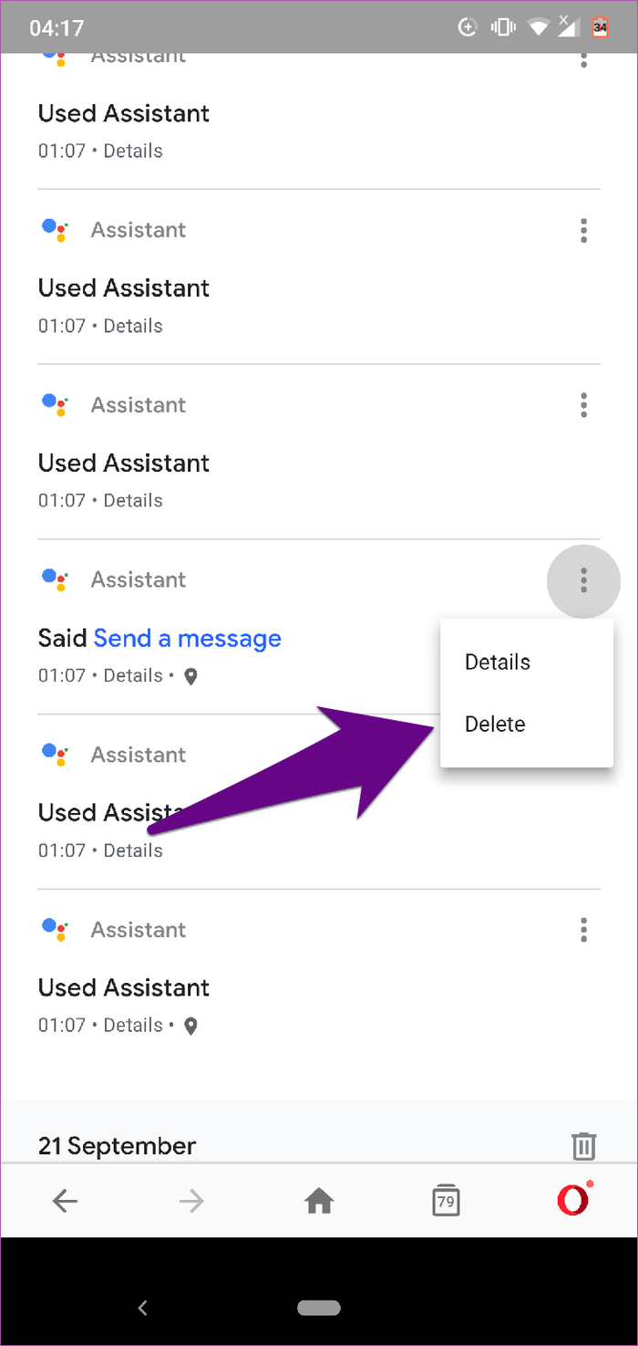 Come eliminare la cronologia dell'Assistente Google su Android