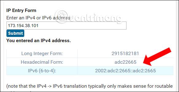 Come convertire l'indirizzo IPv4 in IPv6