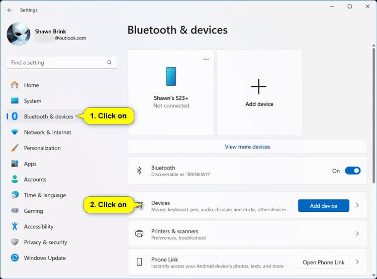 Come connettersi a BTPAN (Bluetooth Personal Area Network) in Windows 11