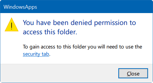 Instructions de correction d'erreur : l'autorisation d'accéder à ce dossier vous a été refusée sous Windows 10