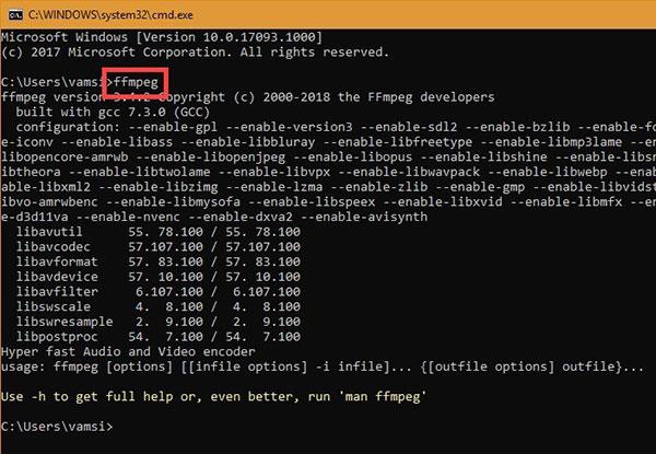 Come installare e aggiungere FFmpeg al percorso in Windows 10/8/7