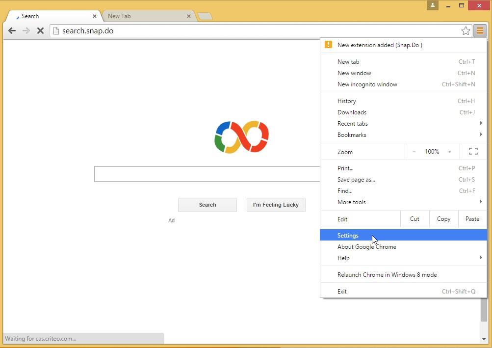 Istruzioni per rimuovere Snap.do sui browser Chrome, Firefox e Internet Explorer