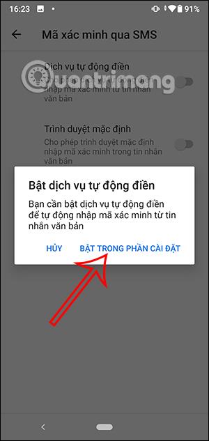 Come compilare automaticamente i codici di verifica su Android