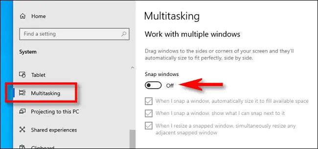 Come disattivare la funzionalità Snap in Windows 10