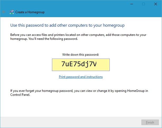 Istruzioni per la configurazione e la gestione del Gruppo Home su Windows 10