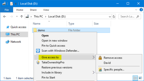 Comment supprimer le menu contextuel « Donner accès à » sous Windows 10