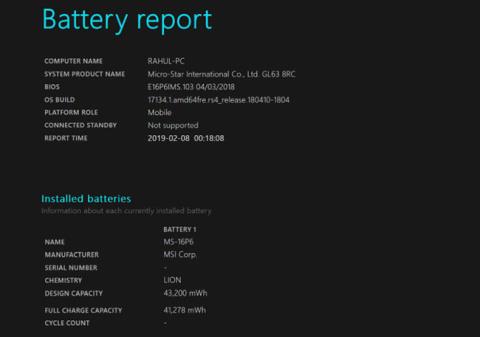 Comment vérifier le nombre de cycles de charge dun ordinateur portable Windows