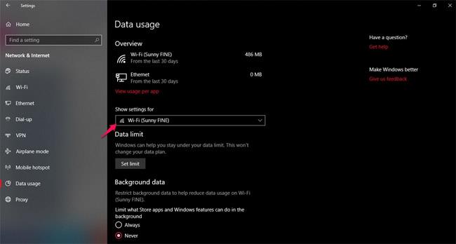 Come monitorare e risparmiare capacità Internet sull'aggiornamento di Windows 10 aprile 2018