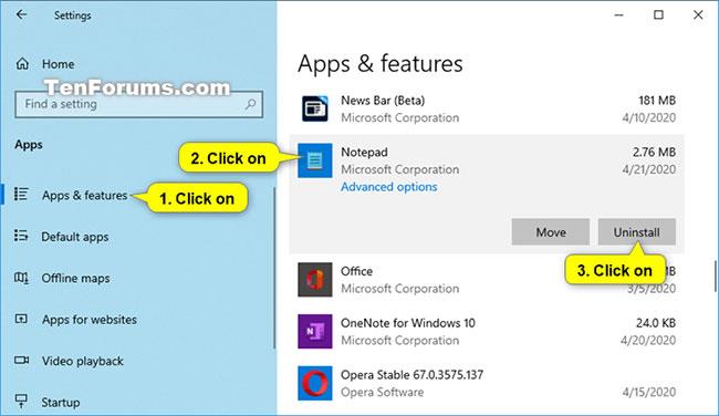 Come installare/disinstallare l'applicazione Blocco note in Windows 10