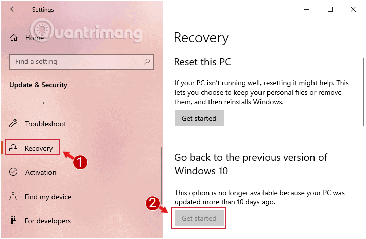 Comment supprimer la mise à jour de Windows 10 pour revenir à l'ancienne version de Windows