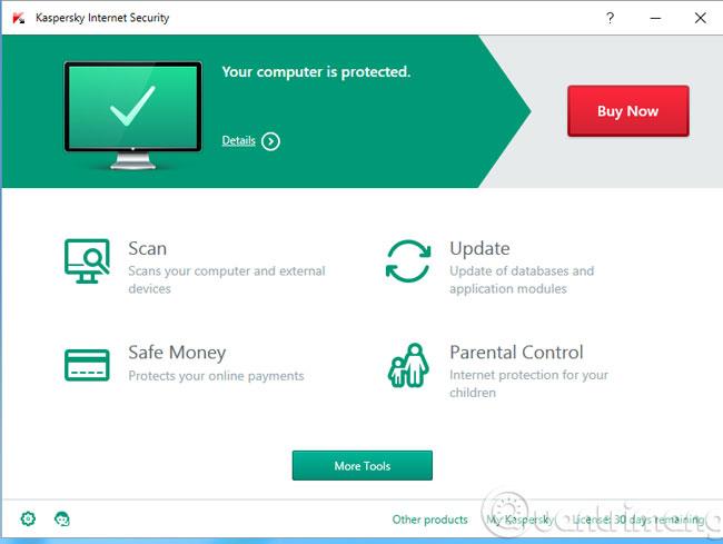 Come passare Kaspersky Free Antivirus all'interfaccia inglese