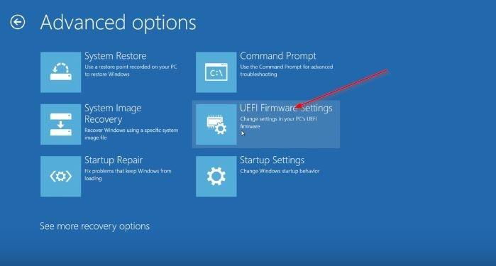 Come aprire le impostazioni UEFI su Windows 10