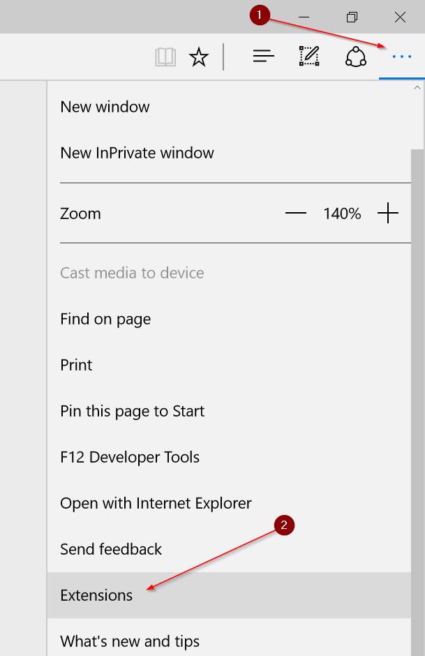 Disabilita o disinstalla l'estensione del browser Edge su Windows 10