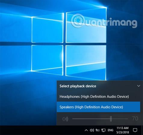 Istruzioni per cambiare cuffie e altoparlanti su Windows 10