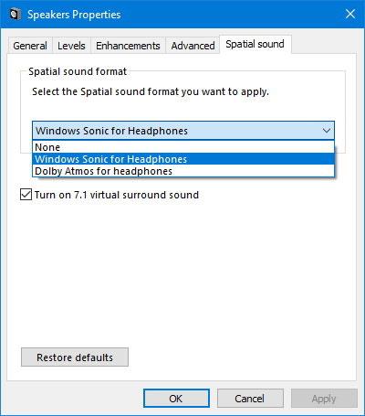 Come configurare l'audio spaziale con Dolby Atmos su Windows 10