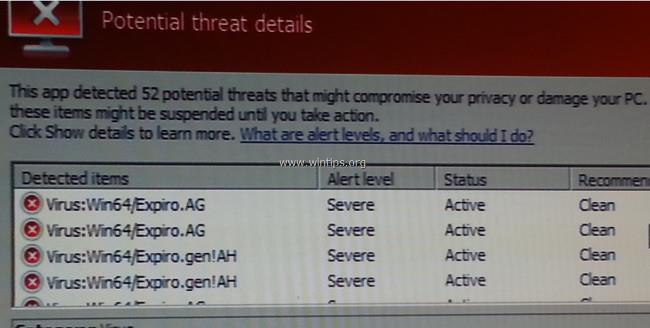 Passaggi per rimuovere completamente il virus Win32:Expiro
