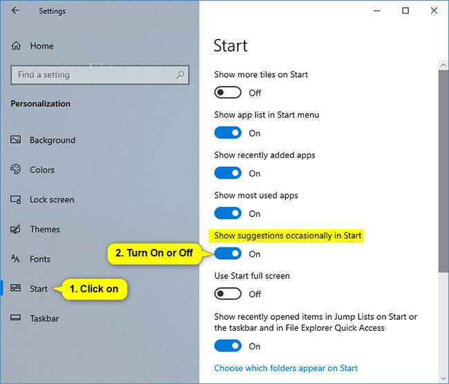 Windows 10에서 추천 애플리케이션(추천 앱)을 끄는 방법에 대한 지침