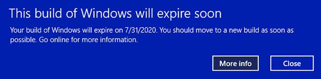Windows 10에서 이 Windows 빌드가 곧 만료됩니다 오류를 해결하는 방법