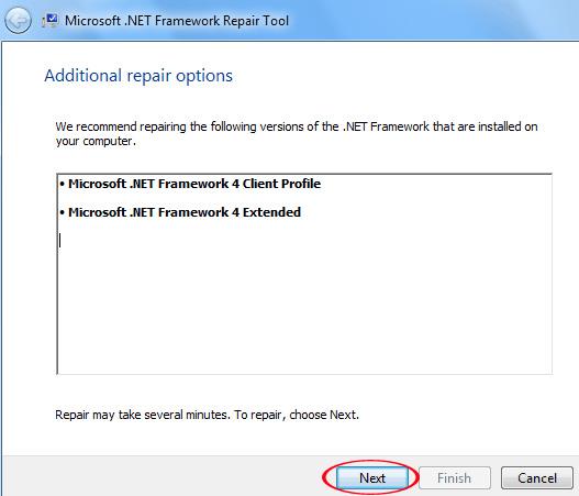 Efficace strumento di riparazione e rimozione di Microsoft .NET Framework