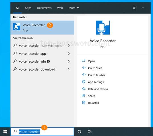 So greifen Sie auf die Voice Recorder-Anwendung in Windows 10 zu und verwenden sie