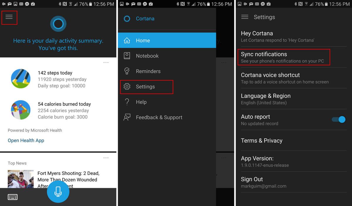 Utilisez Cortana pour synchroniser les notifications entre Android et l'ordinateur Windows 10