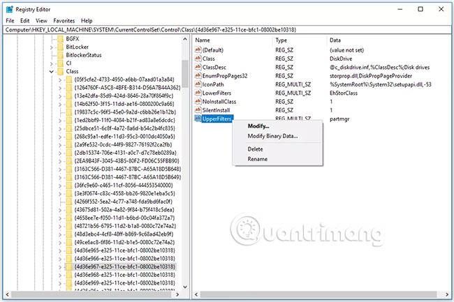 Comment supprimer les valeurs de registre UpperFilters et LowerFilters