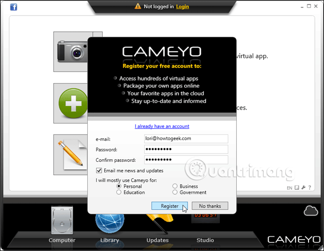 Cameyo を使用して Windows 上でソフトウェアのポータブル バージョンを作成する方法