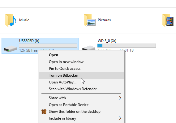 Istruzioni per crittografare USB o scheda di memoria con Bitlocker su Windows 10