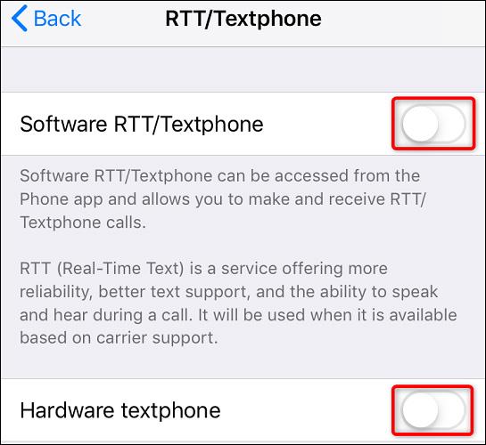 Comment désactiver la fonction RTT sur iPhone