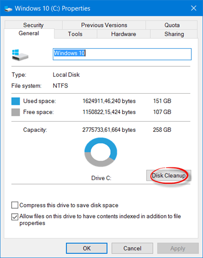 Erreur de nettoyage de disque manquant sous Windows 10/8/7, voici comment y remédier