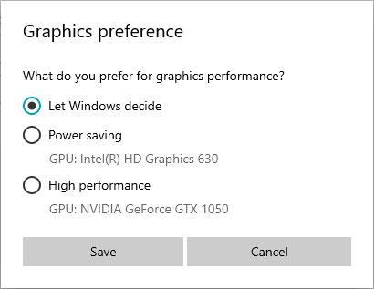 Come scegliere la GPU per ciascuna applicazione su Windows 10