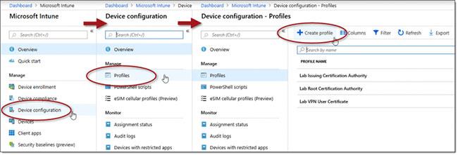 Microsoft Intune을 사용하여 Windows 10에서 Always On VPN 구성