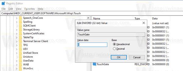 Activer/désactiver la fonctionnalité Touch by Finger dans Windows 10