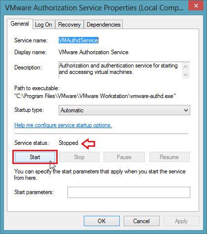 「VMware Authorization Service が実行されていません」というエラーを修正する手順