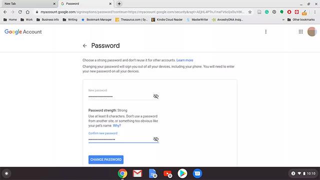 Как изменить пароль на Chromebook